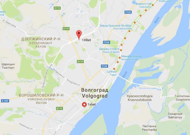 Букмекерская контора «1xbet» в Волгограде на карте